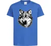 Дитяча футболка Вовк голова Яскраво-синій фото
