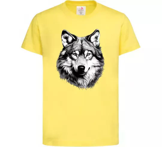 Дитяча футболка Вовк голова Лимонний фото
