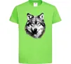 Дитяча футболка Вовк голова Лаймовий фото
