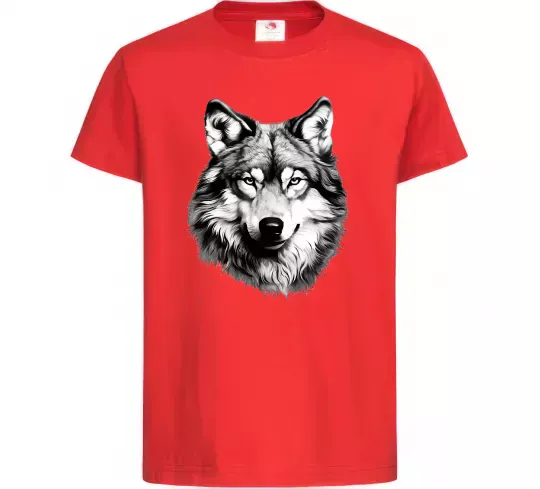 Дитяча футболка Вовк голова Червоний фото