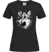 Женская футболка Вовк голова Черный фото