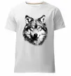 Чоловіча преміум футболка Вовк голова Білий фото