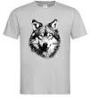 Мужская футболка Вовк голова Серый фото