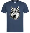 Мужская футболка Вовк голова Темно-синий фото