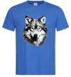 Мужская футболка Вовк голова Ярко-синий фото