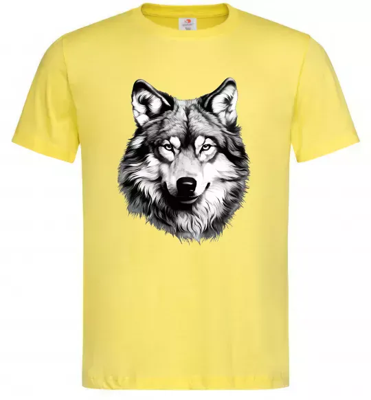 Мужская футболка Вовк голова Лимонный фото