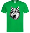 Мужская футболка Вовк голова Зеленый фото