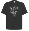 Футболка Оверсайз Вовк морда Черный фото