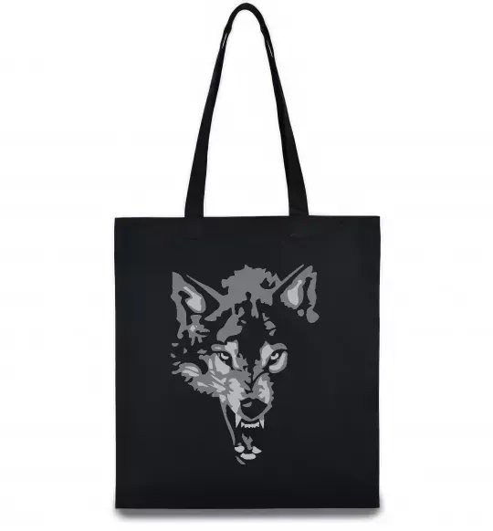 Еко-сумка Вовк морда Чорний фото