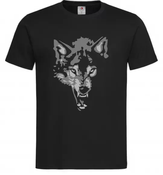 Мужская футболка Вовк морда Черный фото