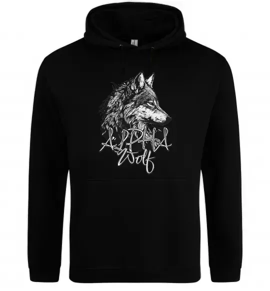 Женская толстовка (худи) Alpha wolf Черный фото