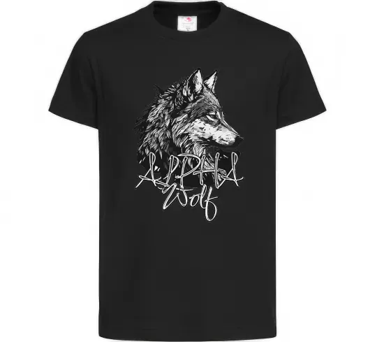 Дитяча футболка Alpha wolf Чорний фото
