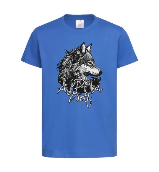 Дитяча футболка Alpha wolf Яскраво-синій фото