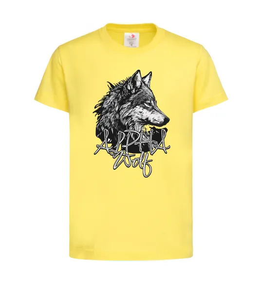 Дитяча футболка Alpha wolf Лимонний фото