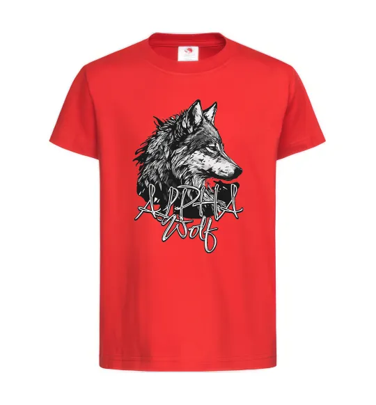 Дитяча футболка Alpha wolf Червоний фото