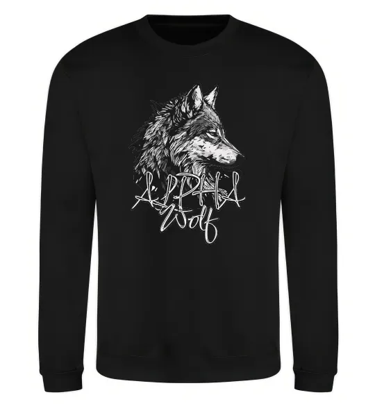 Свитшот Alpha wolf Черный фото