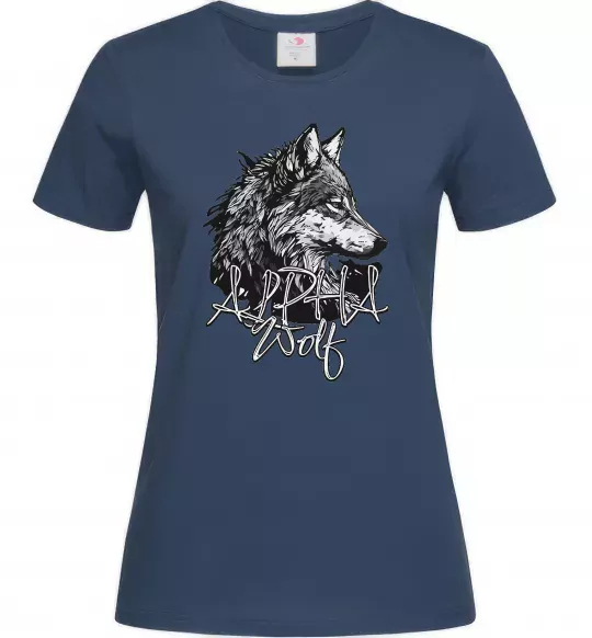 Женская футболка Alpha wolf Темно-синий фото