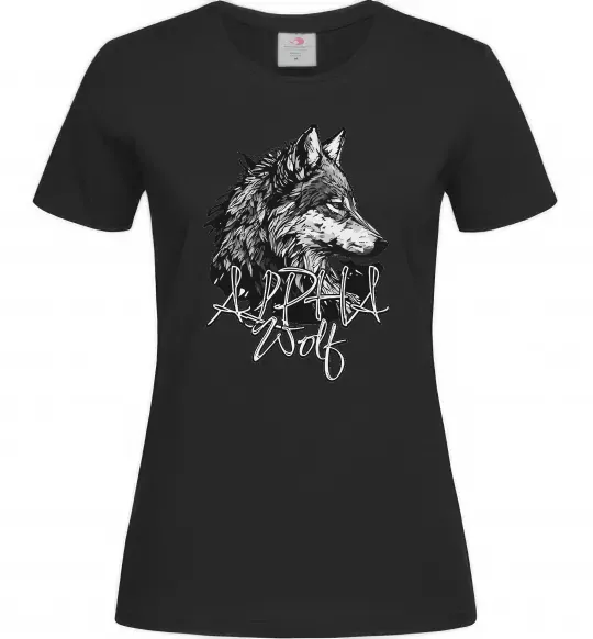 Женская футболка Alpha wolf Черный фото