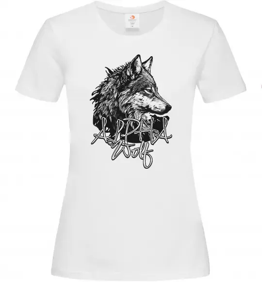 Женская футболка Alpha wolf Белый фото