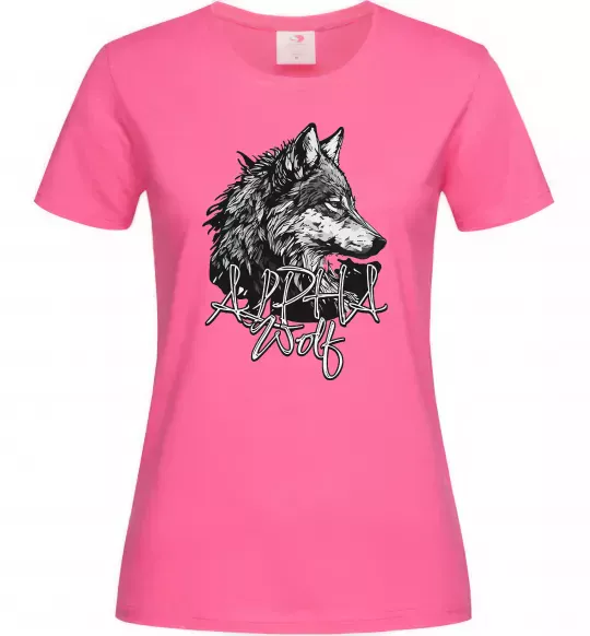 Женская футболка Alpha wolf Ярко-розовый фото