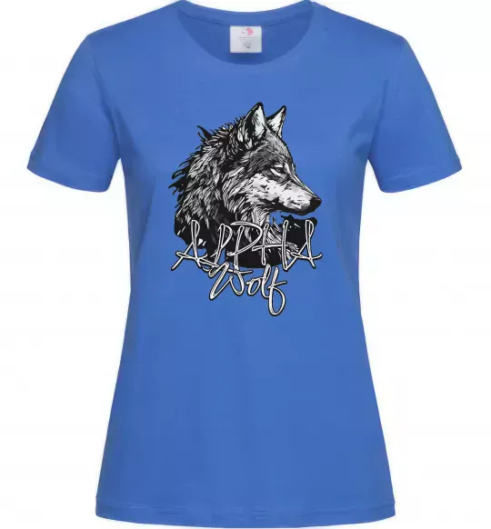 Женская футболка Alpha wolf Ярко-синий фото