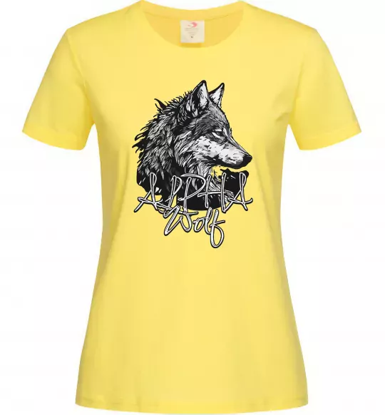 Женская футболка Alpha wolf Лимонный фото