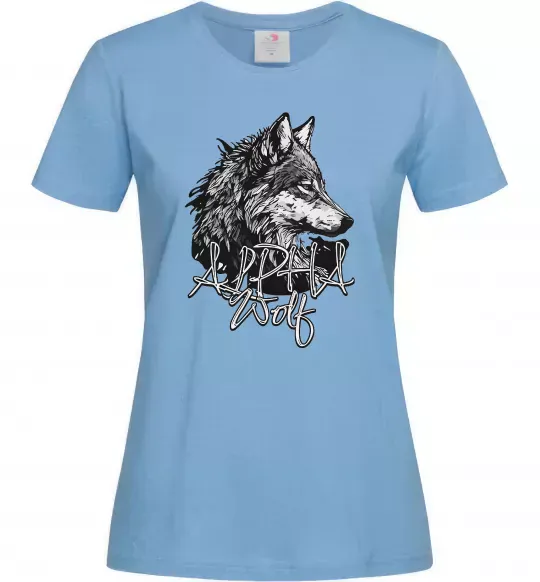 Женская футболка Alpha wolf Голубой фото