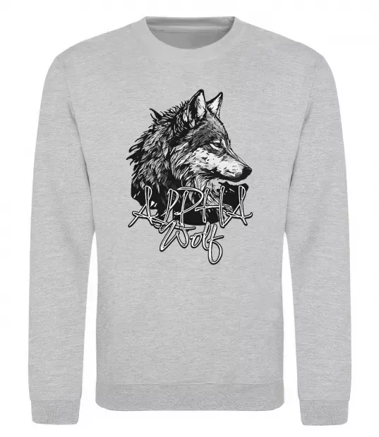 Світшот Alpha wolf Сірий меланж фото