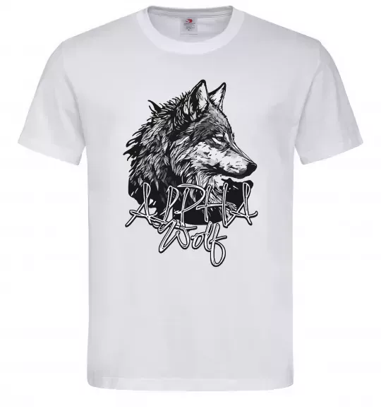 Мужская футболка Alpha wolf Белый фото