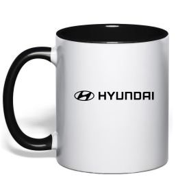 Чашка з кольоровою ручкою Hyundai logo та назва Чашка з кольоровою ручкою Hyundai logo та назва