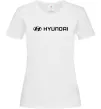 Жіноча футболка Hyundai logo та назва Білий фото