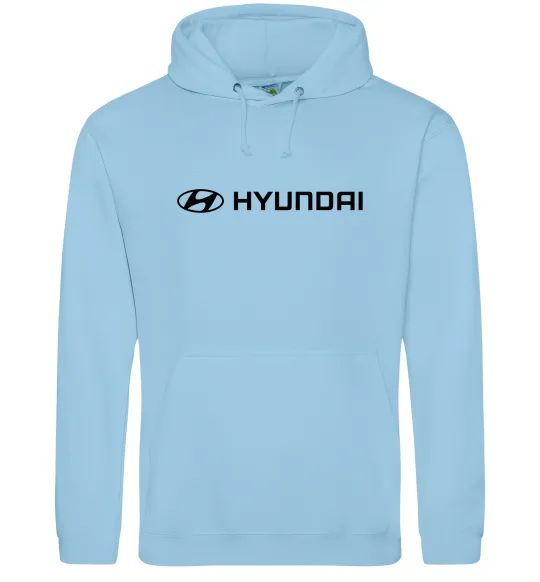 Мужская толстовка (худи) Hyundai logo та назва Голубой фото