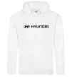 Жіноча толстовка (худі) Hyundai logo та назва Білий фото