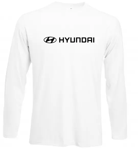 Лонгслів Hyundai logo та назва Білий фото