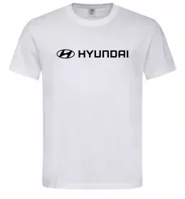 Мужская футболка Hyundai logo та назва Белый фото