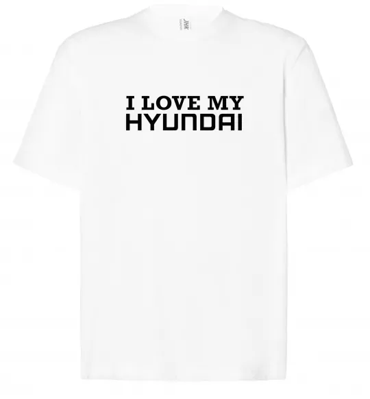 Футболка Оверсайз I love Hyundai Білий фото