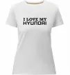 Жіноча преміум футболка I love Hyundai Білий фото