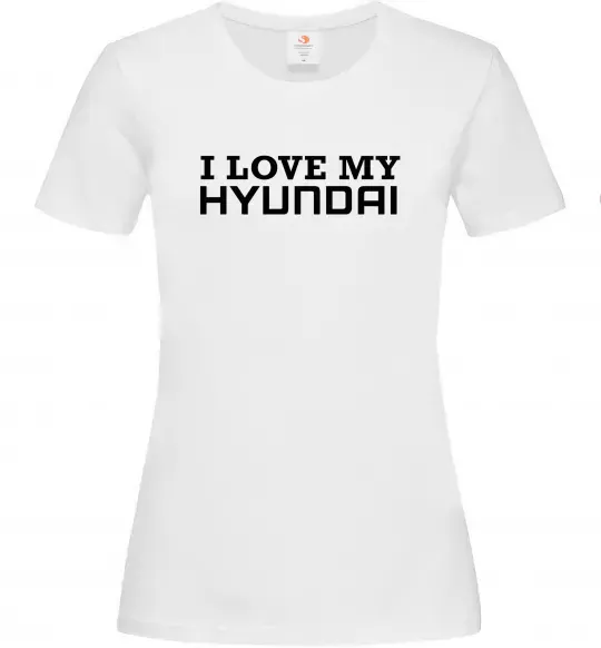 Жіноча футболка I love Hyundai Білий фото