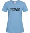Жіноча футболка I love Hyundai Блакитний фото