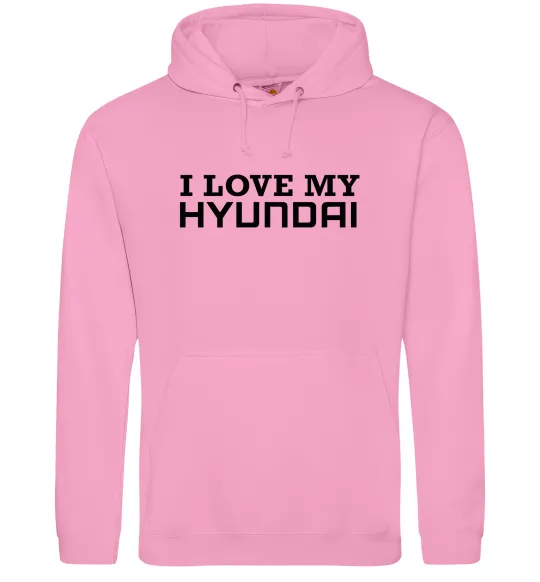 Мужская толстовка (худи) I love Hyundai Розовый фото