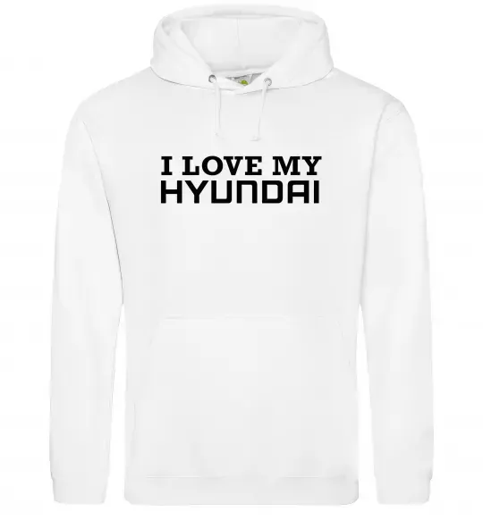 Чоловіча толстовка (худі) I love Hyundai Білий фото
