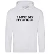 Чоловіча толстовка (худі) I love Hyundai Сірий меланж фото