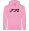 Женская толстовка (худи) I love Hyundai Розовый фото