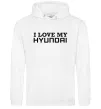 Жіноча толстовка (худі) I love Hyundai Білий фото