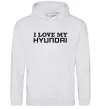 Жіноча толстовка (худі) I love Hyundai Сірий меланж фото