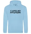 Женская толстовка (худи) I love Hyundai Голубой фото