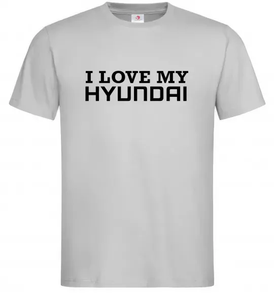 Чоловіча футболка I love Hyundai Сірий фото