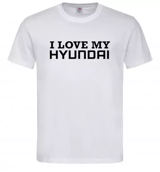 Чоловіча футболка I love Hyundai Білий фото