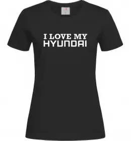 Жіноча футболка I love Hyundai Чорний фото