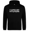Чоловіча толстовка (худі) I love Hyundai Чорний фото